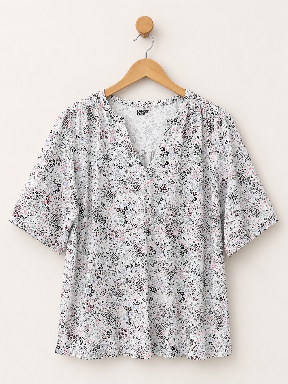 (2) Lands' End Women's Floral Short Sleeve Tops - Size 1X - Picture 5 of 8
